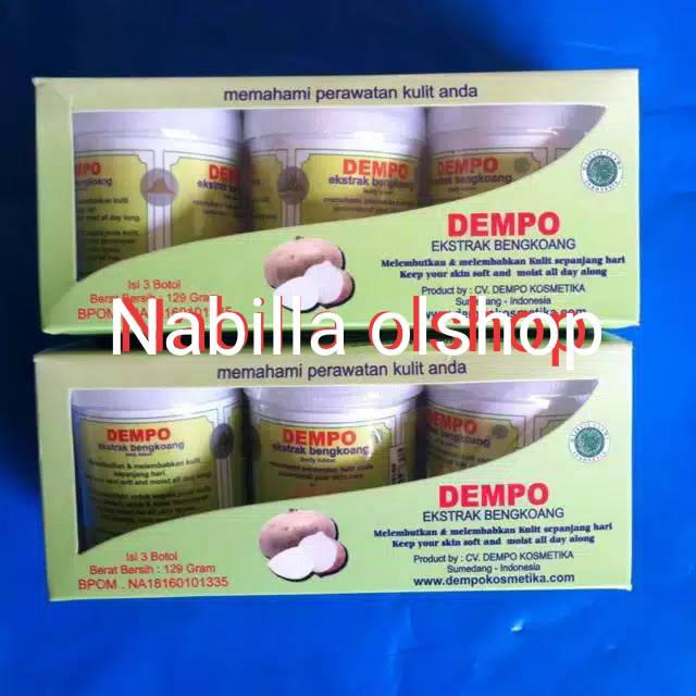 DEMPO SNOW EXTRA BENGKOANG asli 100% BPOM kemasan isi(3 botol)
