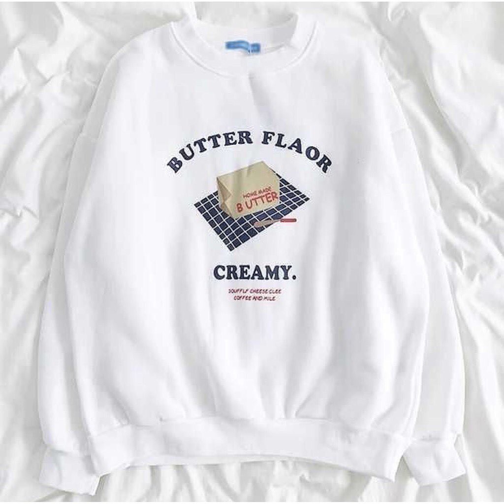 BUTTER FLAOR SWEATER WANITA - CREWNECK HALUS TEBAL TERLARIS