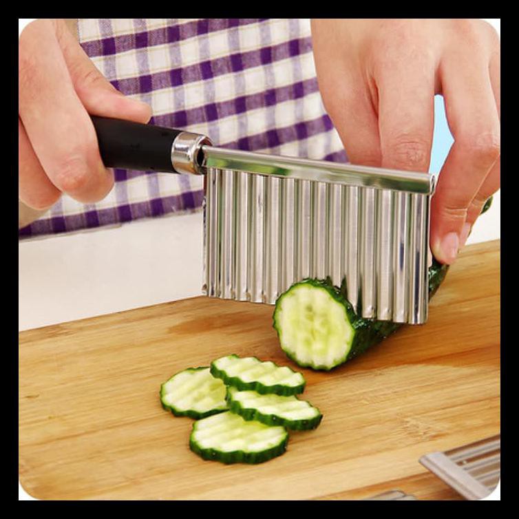 

Pisau Kentang / Buah Timun, Wortel, Acar, Keripik, Wave Slicer Knife Bermutu