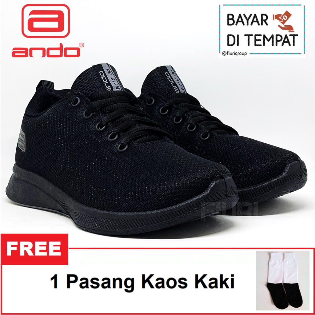 FIURI - ANDO ORIGINAL - ELSIE 33-40 FULL HITAM - SEPATU SNEAKERS SPORT KANVAS SOL KARET ANAK PEREMPUAN - SEPATU KETS TRENDY WANITA - SEPATU OLAHRAGA LARI FITNES SENAM KERJA KULIAH SEKOLAH SD SMP SMA BERTALI CEWEK MURAH PROMO DISKON BONUS KAOS KAKI