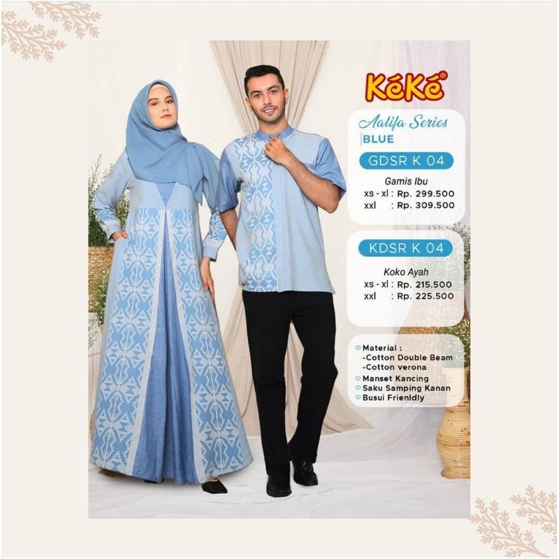 Gamis sarimbit Keke Aalifa Series SRK04-Blue