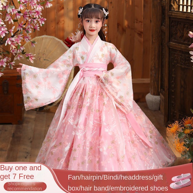 China's children's tiling, Chinese style, Tang style fairy, elegant children's voice, skirt, summer