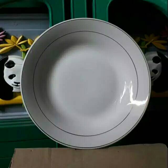 Piring Makan Ceper Keramik Motif Polos 9.25" Merk MERCY