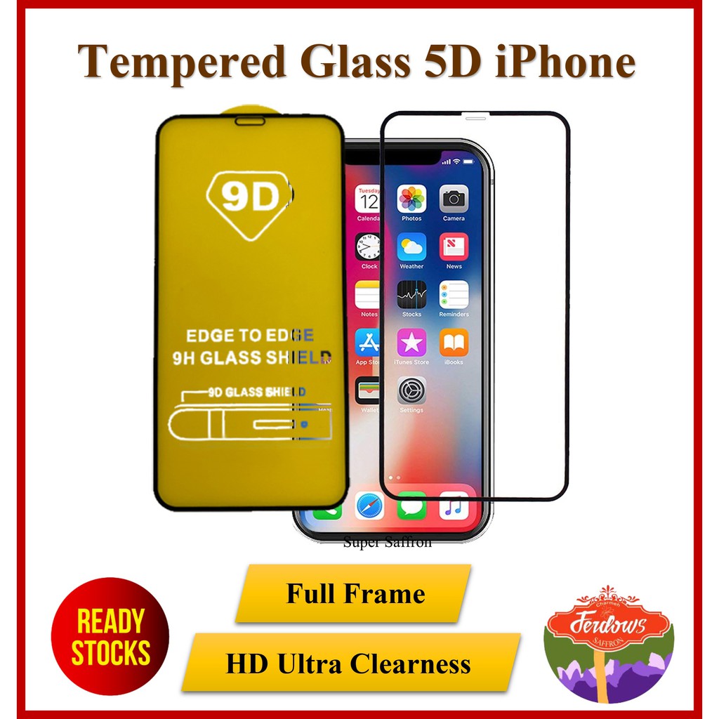Tempered Glass 5D iPhone Full Frame Harga Murah Tersedia