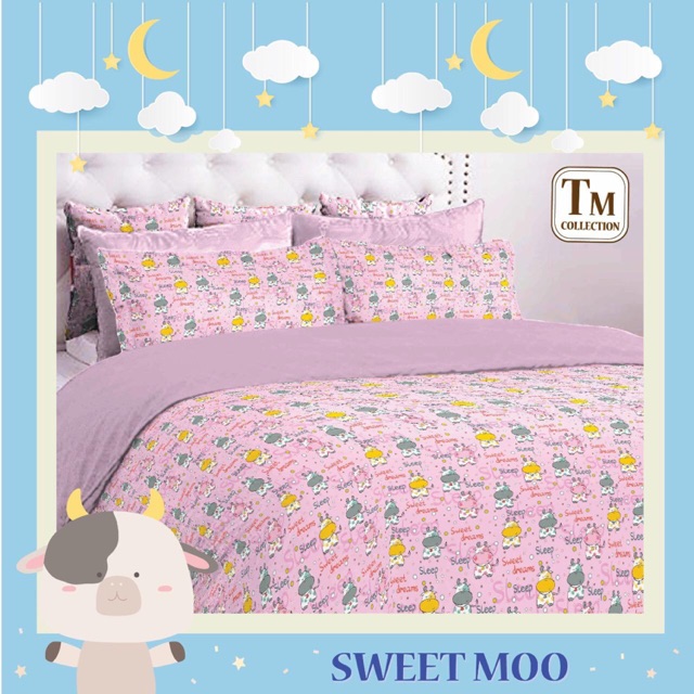 kain sprei meteran sapi sweet moo