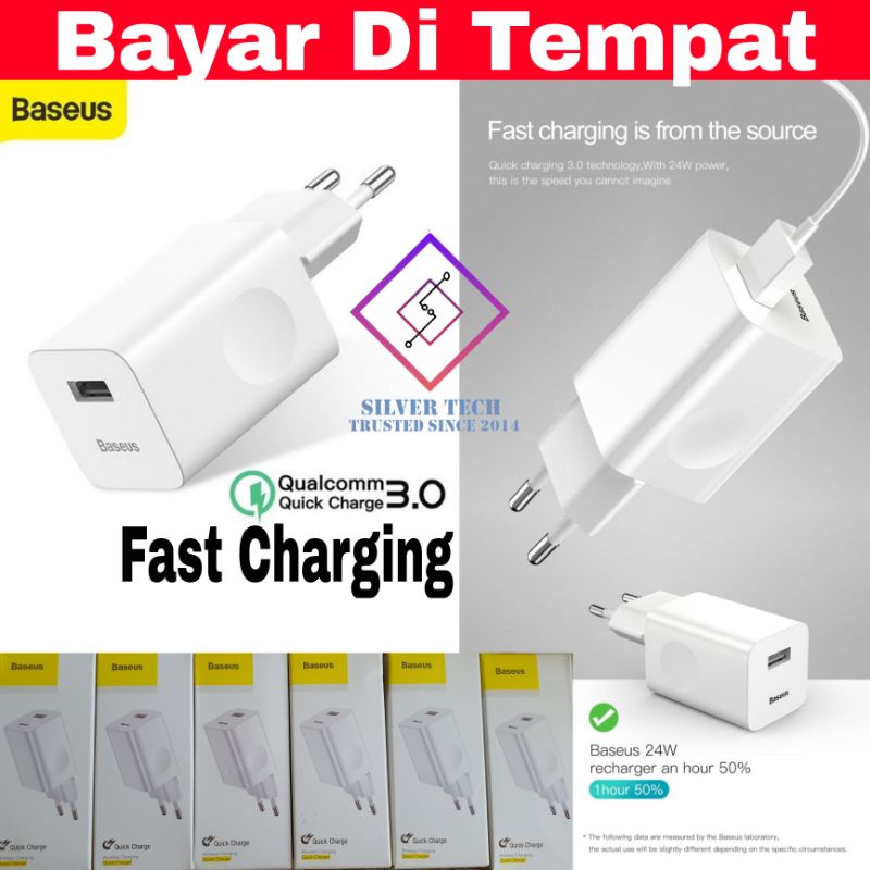 Baseus Charger 24W Quick Charger Qualcomm 3.0 Amp USB Fast Charging | Charger Fast Charging Baseus