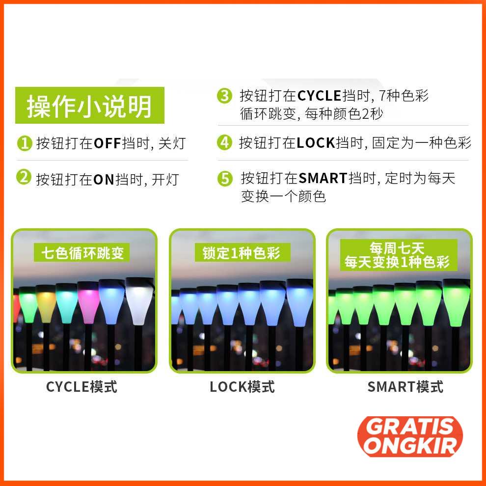 Lampu Taman Solar Panel 7 Color 1 PCS - YL001
