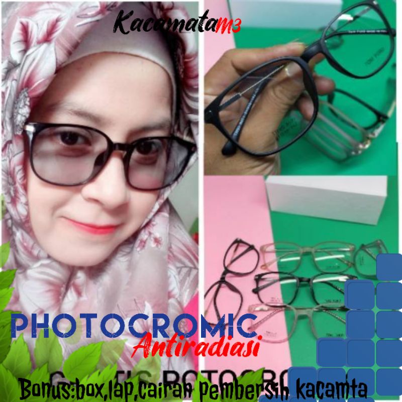 kacamata photocromic antiradiasi boleh pilih yang blueray bisa normal minus plus cilinder tergantung permintaan sampai minus 5 cyl harga masih sama tulis saja pesanan kaka di catatan saat order free box lap cairan pembersih kode 8071 size 51-19-145