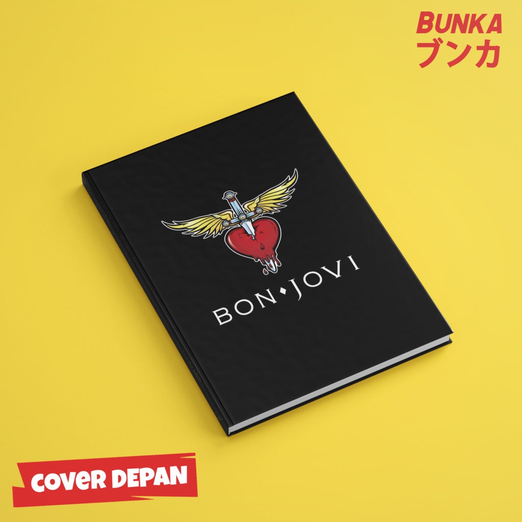 

Notebook 80's Band Bon Jovi Logo 2 Hardcover A5 Buku Tulis Catatan Notes Agenda Planner Jurnal