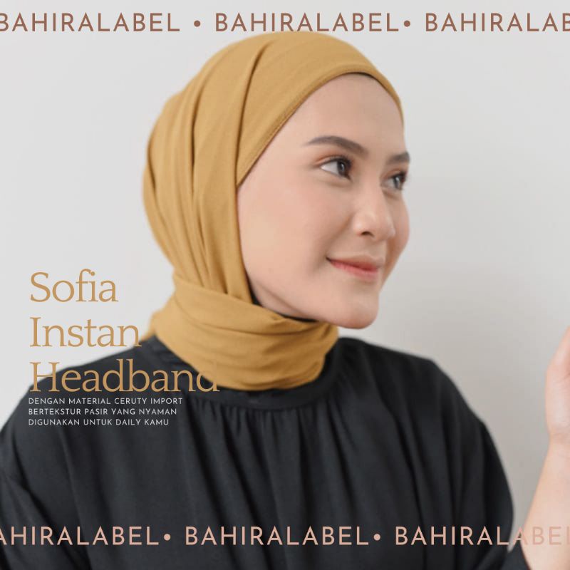 SOFIA INSTAN/PREMIUM PASHMINA INNER/PASHMINA INSTAN/PASMINA INSTAN PREMIUM BISA BOLAK BALIK/ HEADBAND TERMURAH DGN HEADBAND ANTI PUSING /PASHMINA INNER PREMIUM/PASHMINA MALAYSIA-Sofia Mustard
