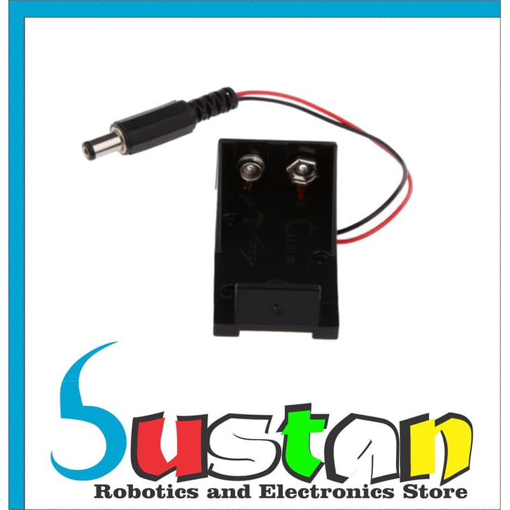 Holder Baterai 9V Battery Case Socket With Jack Power For Arduino