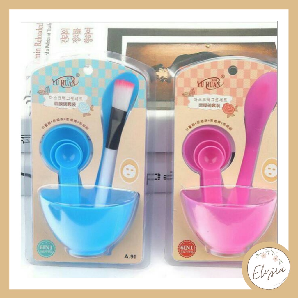 Mangkok Masker Set / Mask Bowl / Mangkok Masker DIY 4 IN 1 / Kosmetik / Brush / Kuas