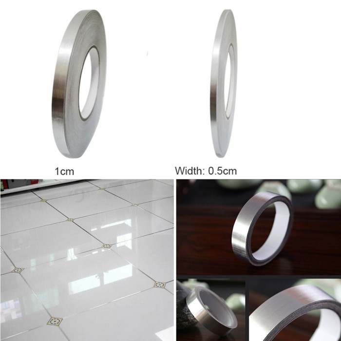 METH 50M SILVER LIST STICKER CERAMIC TILE STIKER NAT UBIN KERAMIK 50 M - 0 5 CM X 50 M