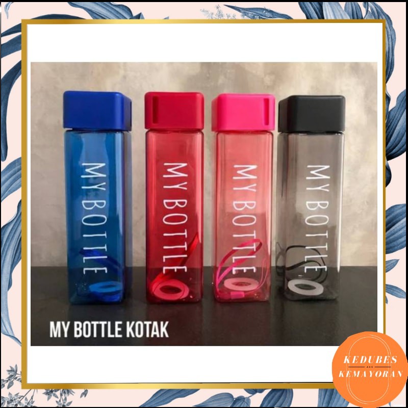 MY Bottle Kotak Persegi 500 ml - My Bottle Warna Transparan Infuser water [KK]