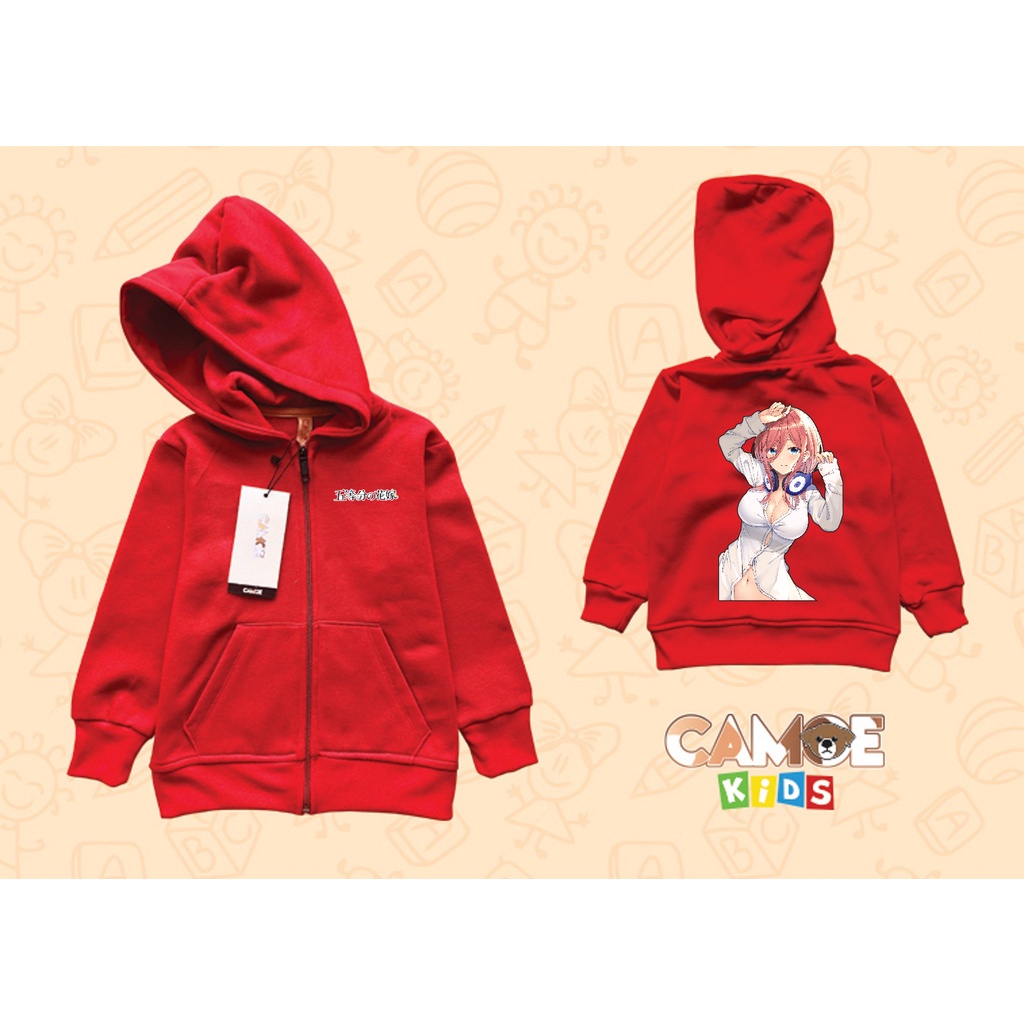 Jaket Hoodie Zipper Anak Kids Anime 5 toubun Nakano miku Lewd