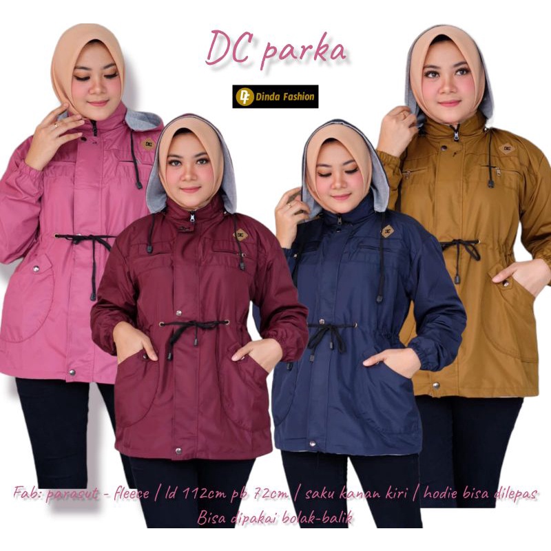 JAKET PARASUT DC PARKA Bolak Balik ORI DINDA | Ld112 Parasut-fleece