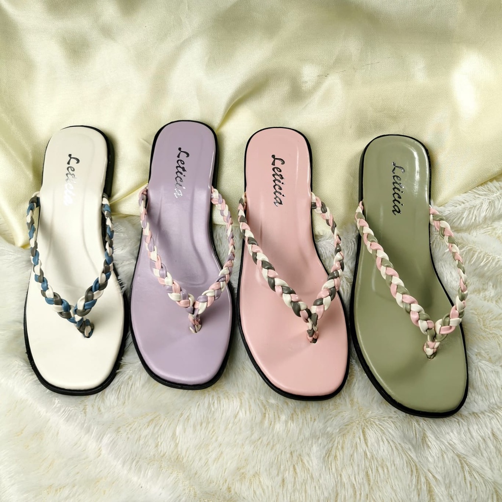 Leony - Sandal Flat Kepang | Sandal Jepit Kepang