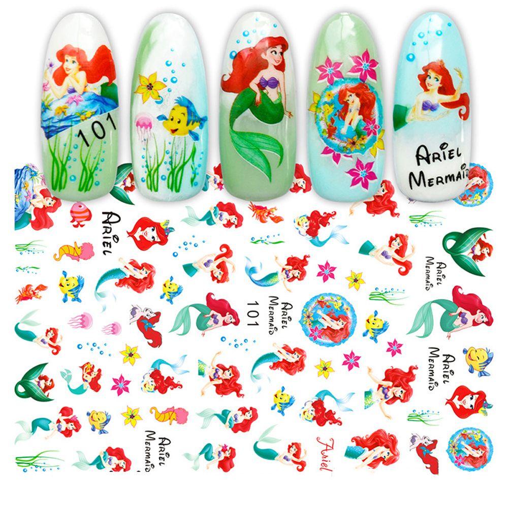 Stiker Kuku Motif Kartun Anime Mermaid Anna Untuk Dekorasi Nail Art