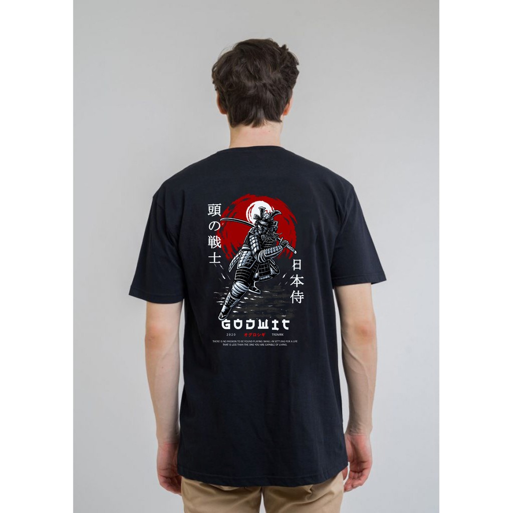 Kaos Japan Distro - Kaos Pria Samurai Jepang - T-Shirt Distro Ori - GODWIT Japan Samurai TS.014