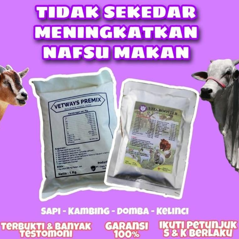 

[KODE PRODUK L6QRD7252] Vetways Premix + Vitabooster Paket vitamin penggemuk sapi kambing domba