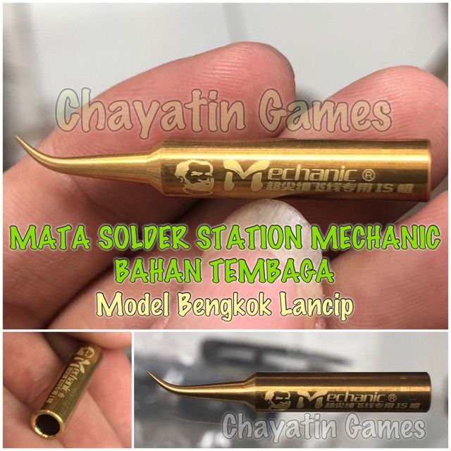 Mata Solder Station Mechanic Tembaga Type 900M-T-S Bengkok Lancip &amp; Lurus Lancip