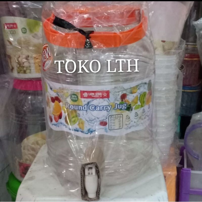 GALON AIR KRAN LION STAR / DISPENSER AIR / ROUND CARRY JUG 10 ltr