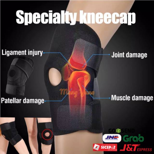 [TERMURAH]Deker Alat Pelindung Penyangga Lutut Kaki Open Patella Knee Support Brace