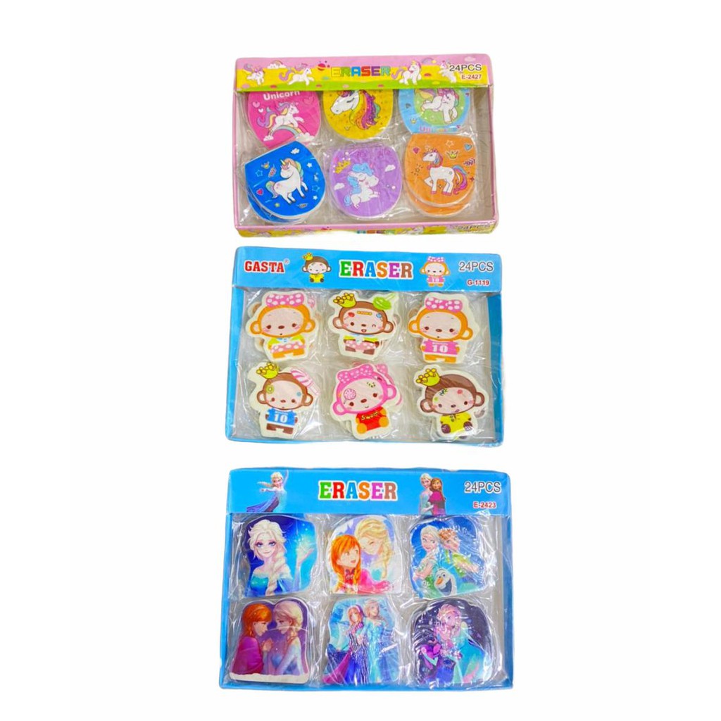 ( Ecer 1Pc ) PENGHAPUS / STIP - ERASER LOL / HELLOKITY / UNICORN / FROZEN / HIJAB / BARBIE / CUTE MONKEY / MOBIL SNACK