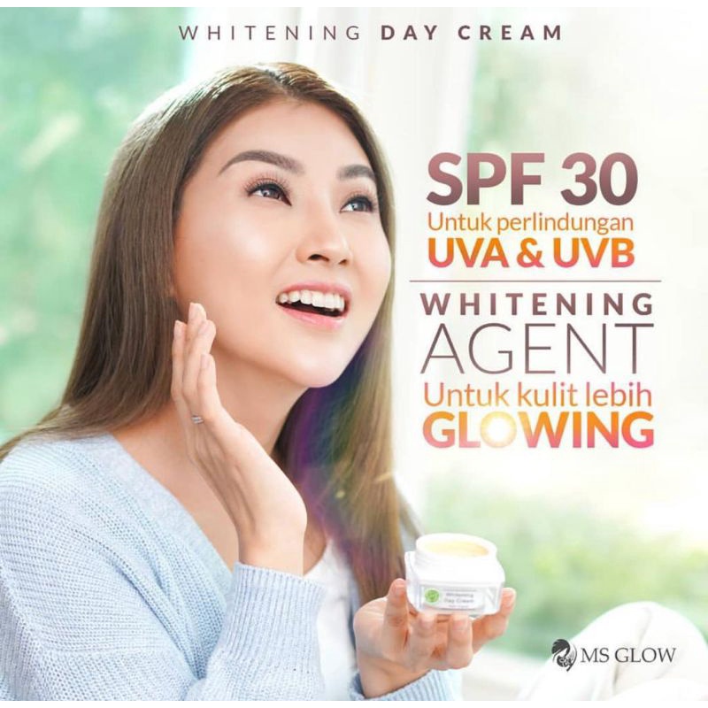 DAY CREAM ORIGINAL MS GLOW SPF 30▪️Krim Pagi / Krim Siang Glowing Pelembab Pencerah Wajah Tone up cr