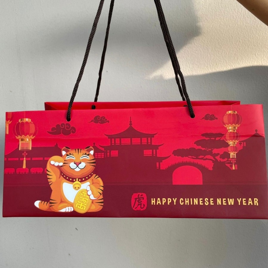 

(5 Pcs) Paperbag Brwonies Tas Kertas Goodie Bag Imlek CNY Packaging Hampers Sincia Papper Bag 31x19x13 cm