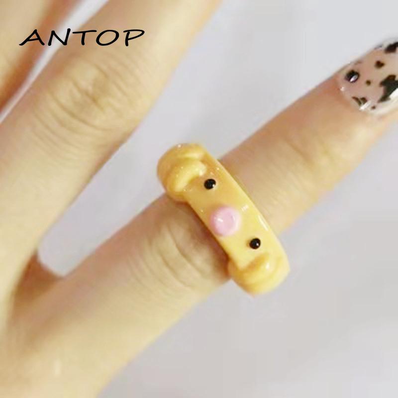 Cincin Bentuk Gurita Bahan Resin Warna Permen Untuk Wanita