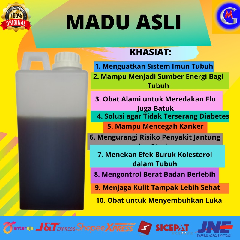 

MADU ASLI MADU MURNI MADU HUTAN ASLI MADU JASMINE ISI 1 KG / NO LABEL