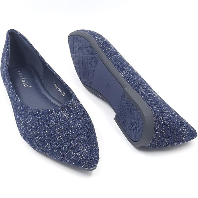LAVIOLA SHOES - SEPATU FLAT SHOES WANITA - 2437 LSW NAVY - NAVY, 37