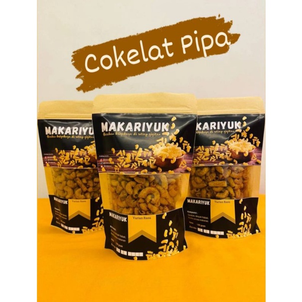 

Makariyuk - Makaroni Kriyuk Cemilan Enak Murah Rasa Cokelat Pipa Manis