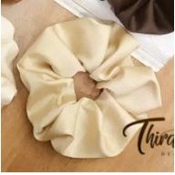 Ikat Rambut Satin Scruchie Fashion Korea [x]-Crem