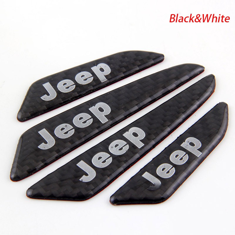 Night knight Stiker Carbon Fiber 3D Anti Baret untuk Kaca Spion Mobil Jeep Wrangler Cherokee / Patriot / renegade