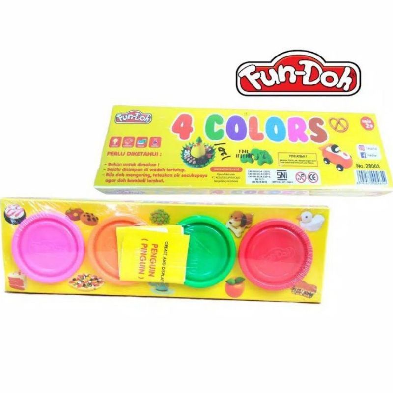 Fun Doh 4 warna/ plestisin/ lilin mainan