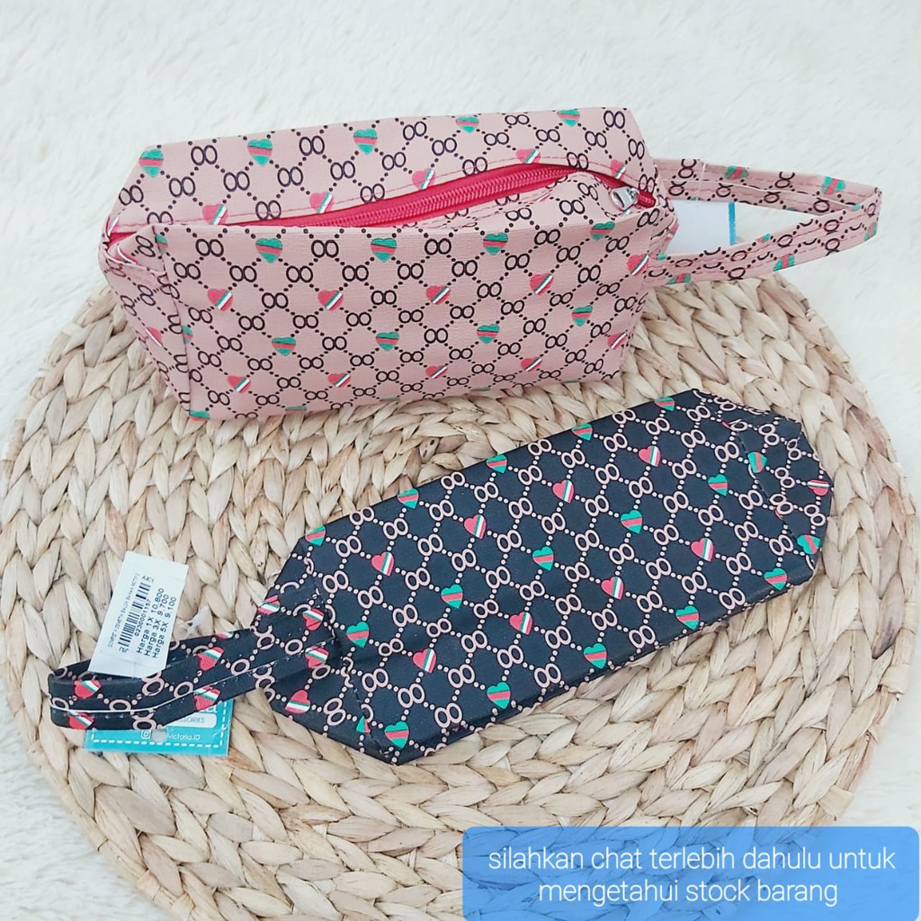 POUCH DMPET KOSMETIK SERBAGUNA MOTIF WARNA TAS AKSESORIS SOUVENIR