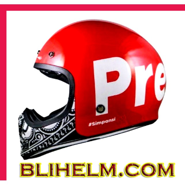 HELM CAKIL JPX SIGNATURE PREDIKSI RED FERARRI | DDRING SYSTEM | RETRO HELMET