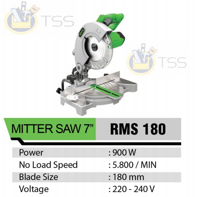 RYU RMS 180 Mesin Potong Alumunium Kayu Miter Saw 7 inch Mesin Potong Gergaji Aluminium / Miter Saw 7&quot; inch 7Inch Mitter Saw Mittre Saw MURAH ORIGINAL BERGARANSI