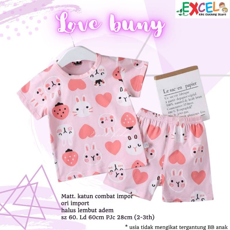 Setelan Anak Perempuan Kaos Celana ori Excel Solo
