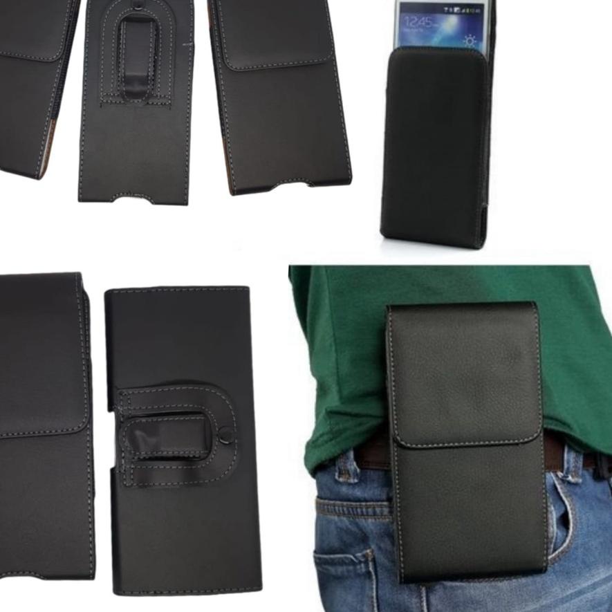 ❇ LC PINGGANG SARUNG HP Kulit Klip Jepit 5.0 - 6.5 Inch ▲