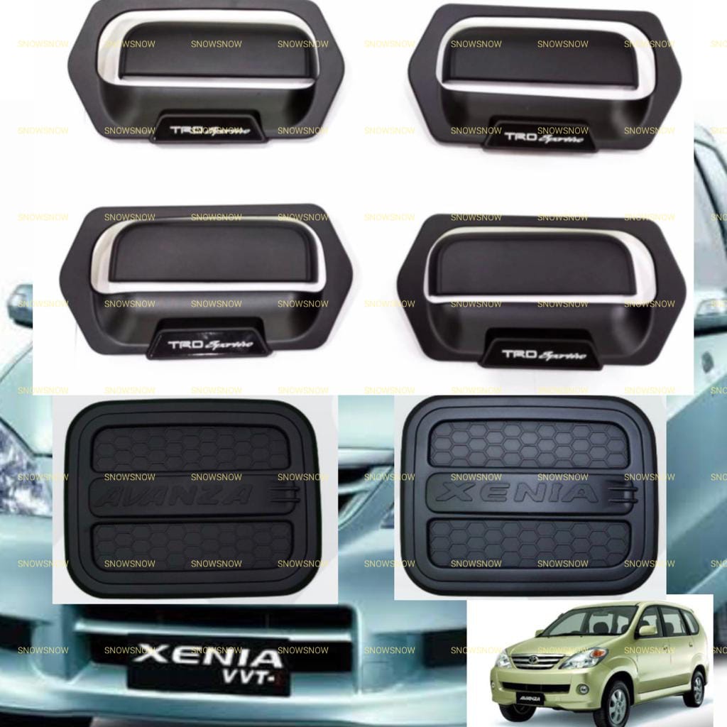 Paket Outer Handle Tank Cover Avanza Xenia Veloz Old Lama 2005 2008 2011 Hitam Chrome