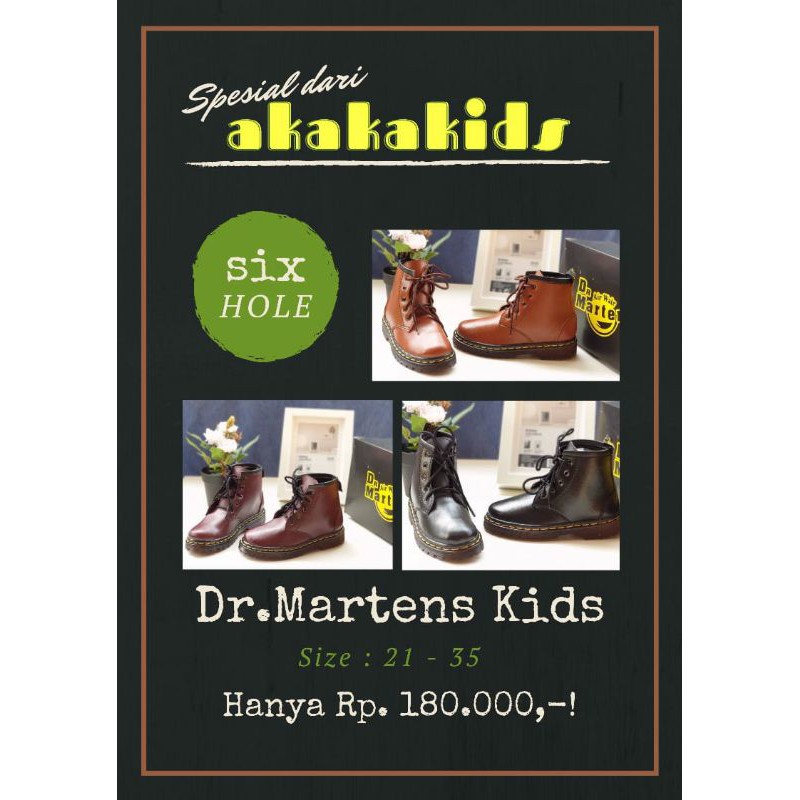 (COD) Sepatu Dr. Martens Kids Six Hole - Sepatu Anak - Sepatu Anak Dr. Martens Size 21 - 35