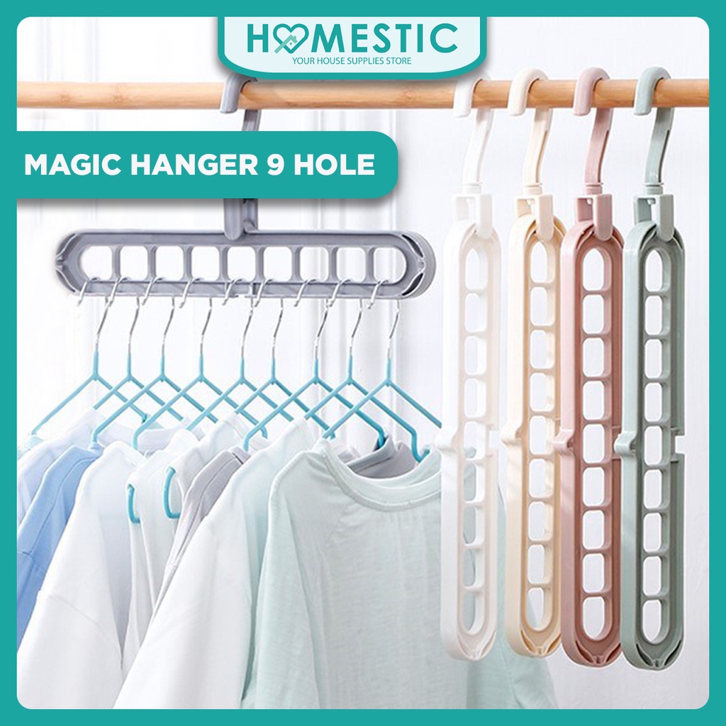 Magic Hanger Foldable Gantungan Baju Lipat Ajaib 9 in 1 Multifungsi