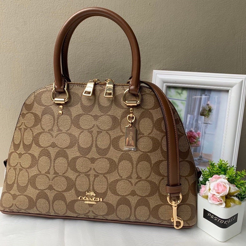 COACH KATY SATCHEL IN SIGNATURE CANVAS Light Brown (F2558)