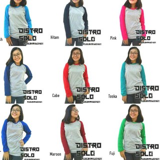 yang lag Distro Solo  Kaos  Reglan Panjang Kaos  Raglan 