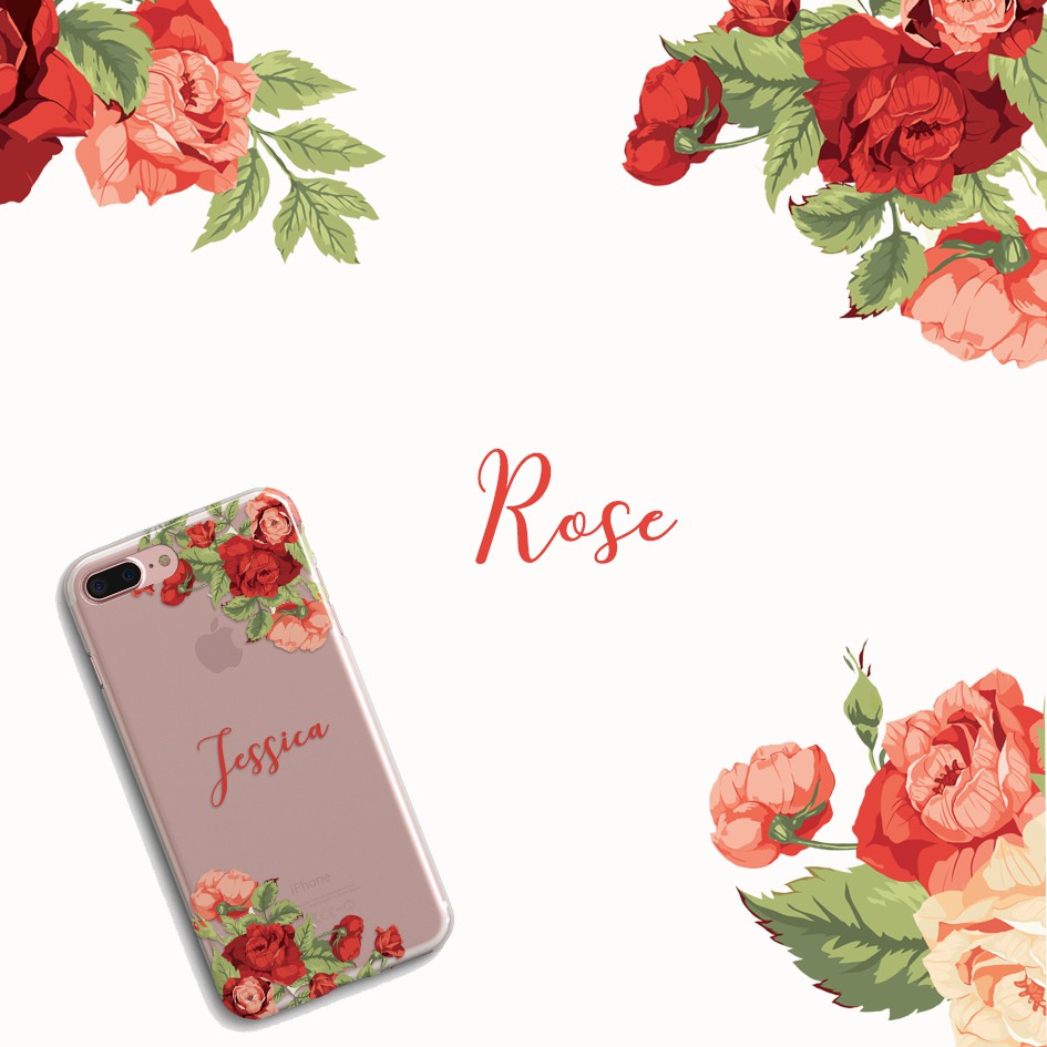 Custom ROSE jelly hard case Iphone Samsung Lenovo Oppo Xiaomi etc