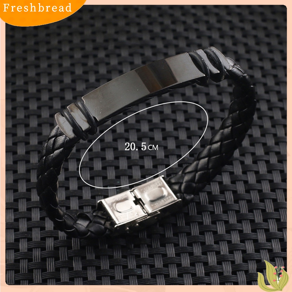 Fresh| Gelang Bangle Bahan Kulit Imitasi Dengan Buckle Untuk Pria