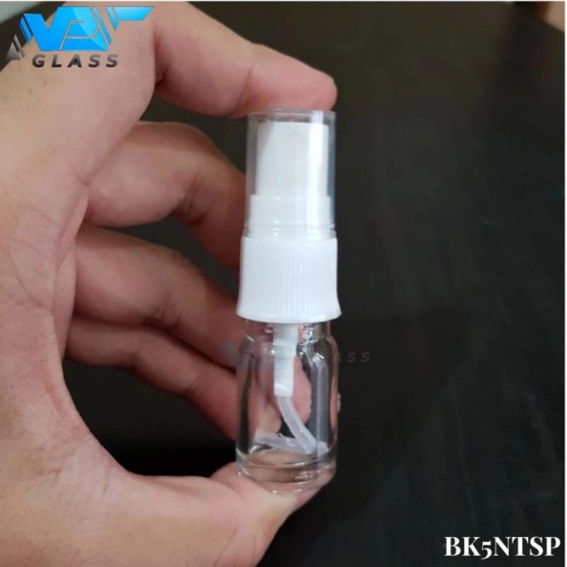 botol spray 5ml kaca bening / botol kaca 5ml tutup spray